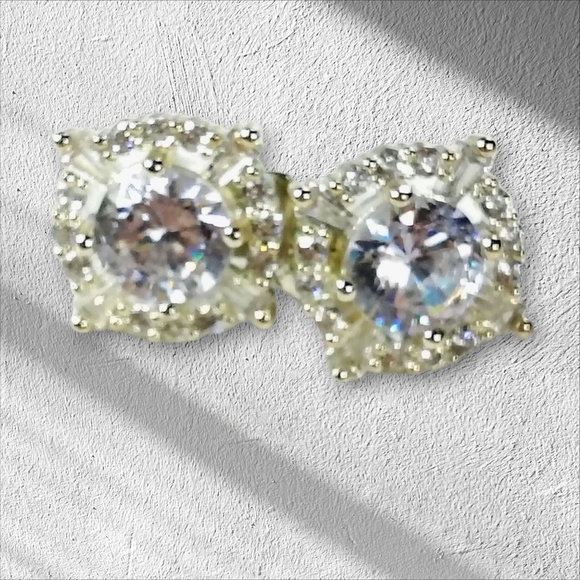 Crystal Accents Cluster Earrings with - Picture 8 of 14